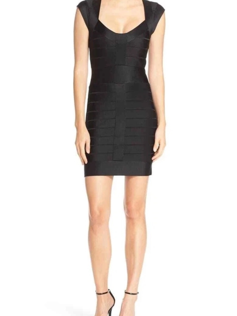 French Connection Miami Spotlight Cap Sleeve Bandage Bodycon Dress Size M Y2K